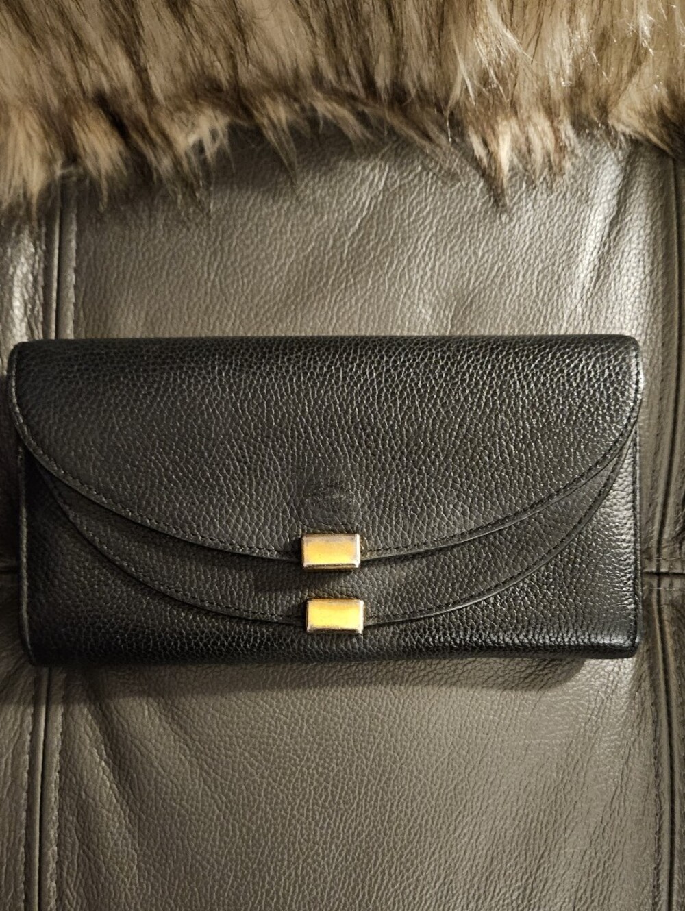 Chloe Black Pebbled Leather Wallet